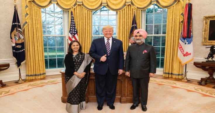 New Indian envoy to US presents credentials to Trump