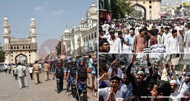 Protests in parts of Hyderabad over Delhi riots