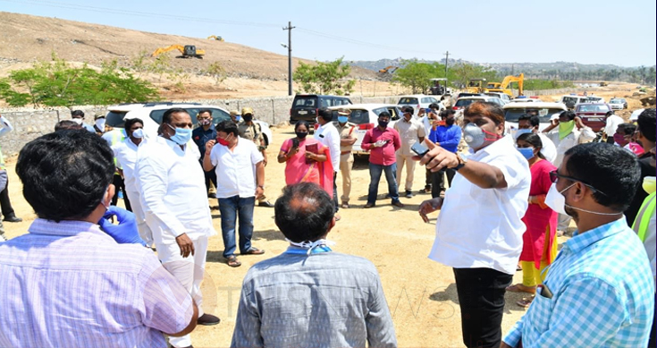 Minister & Mayor inspected Jawahar Nagar dumping Yard
