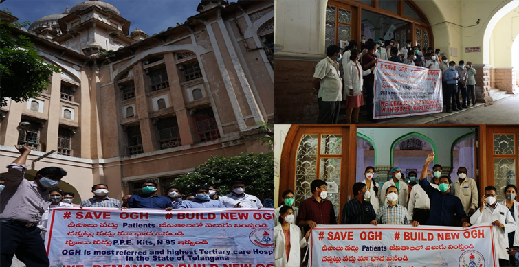 Osmania Hospital Medicos agitated