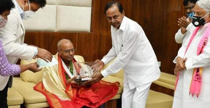 KCR presents Dasaradhi Award for 2020 to Ramanujam