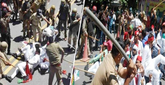 Samajwadi Party Youth lathi-charged for protesting on NEET, JEE