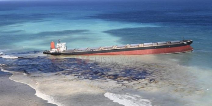 Mauritius on ship leaking tonnes of oil in the Indian Ocean