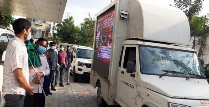 COVID CASES DECREASING IN SIDDIPET DISTRICT MOBILE COVID PUBLICITY VAN FLAGGED OFF