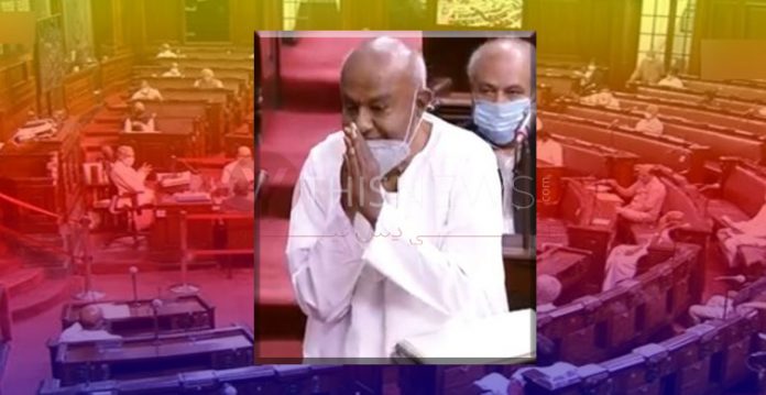 Former PM Deve Gowda Takes Rajya Sabha Oath