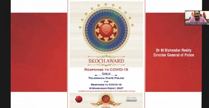 Telangana State Police Wins Skoch Gold Award for assistance during Covid-19