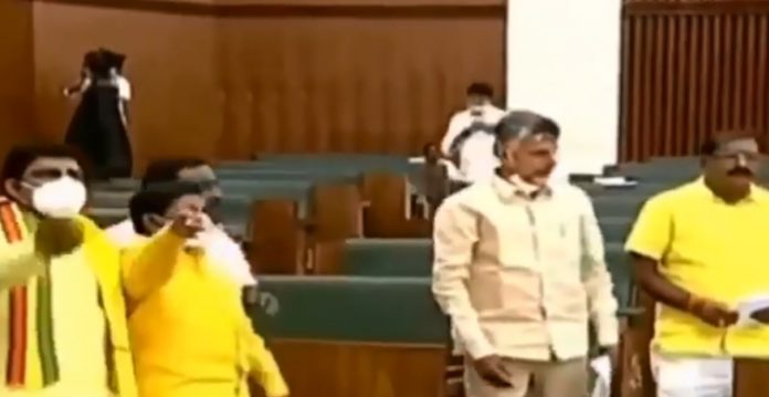 13 TDP MLAs including former CM Chandrababu Naidu suspended from house