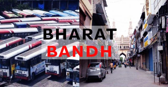 Buses depots closed, shops shut- Bharat Bandh and its effects in Telangana