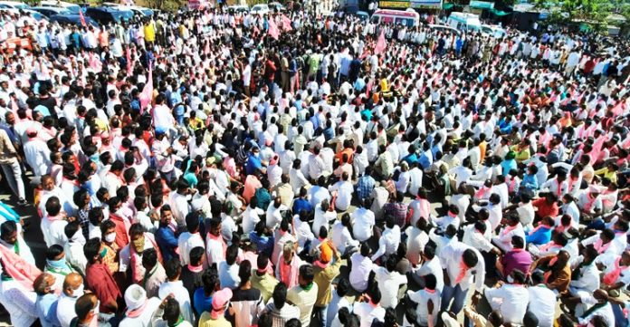 Harish Rao staged protest againts farm laws