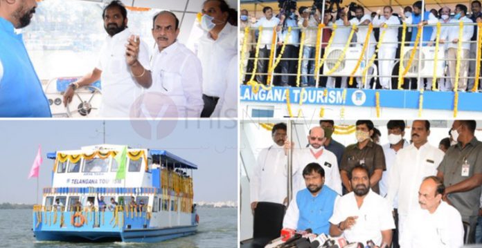 Ministers Launch Cruize Boat In Hussain Sagar