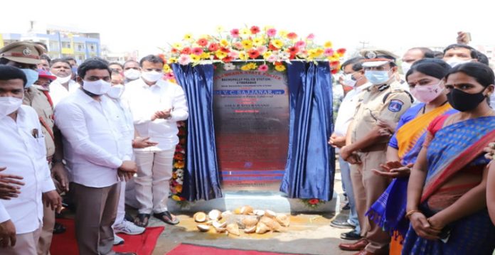 foundation stone laid for bachupally new police station building construction