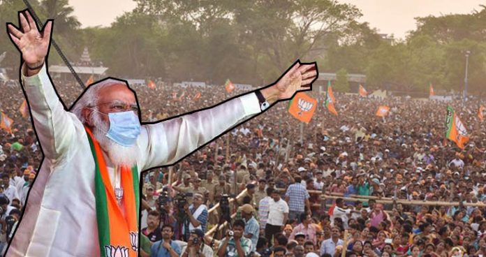 “witnessed such a rally for the first time” pm modi praising bengal crowd draws massive criticism