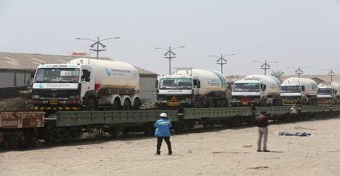 5 tankers with 63.6 tonnes of Oxygen is being transported back to Secunderabad