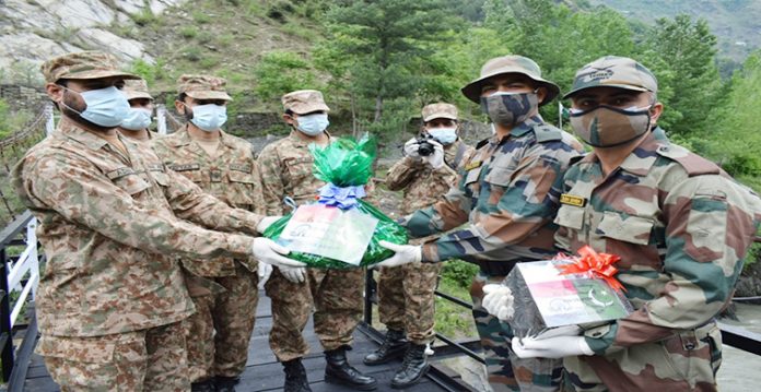india, pakistan armies exchange sweets at loc on eid
