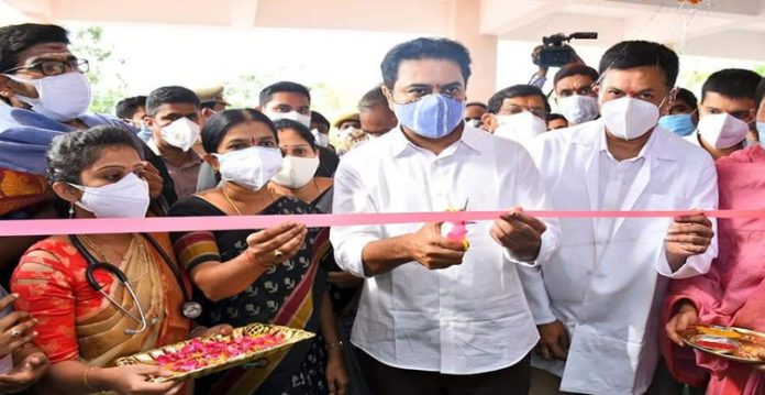 ktr inaugurates 100 bed hospital in siricilla segment