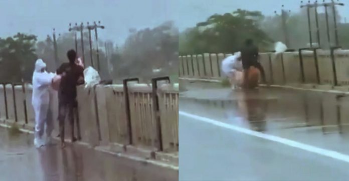 Shocking: Video shows two men throwing covid deceased into river in UP