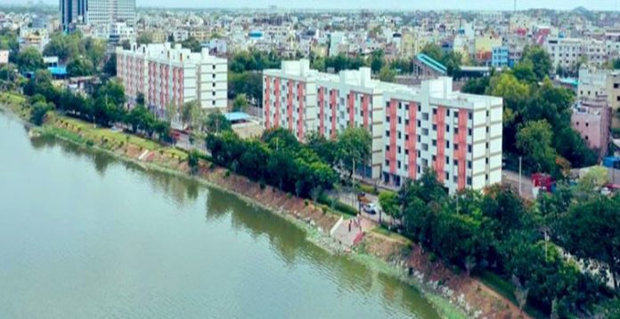 2bhk houses for poor with lake view come up in hyderabad