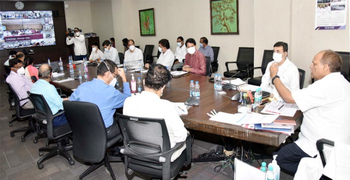chief secretary holds video conference with district collectors & sr. officials