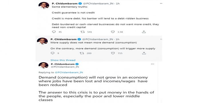 Former Finance Minister P. Chidambaram Criticises New Economic Relief Measures
