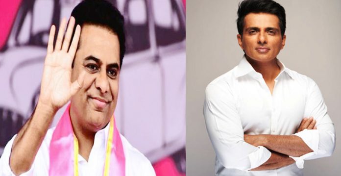 ktr says sonu sood a super hero, actor says minister a real hero