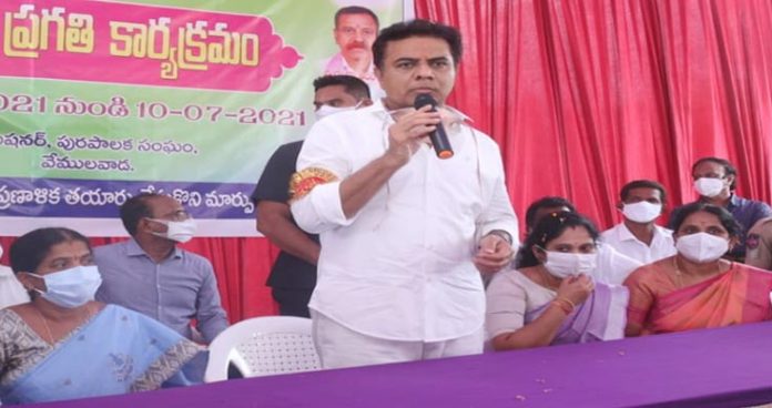 maintain cleanliness to fight diseases ktr asks vemulavada people