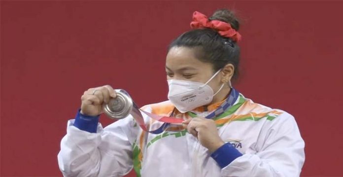 mirabai wins silver in women's 49kg weightlifting