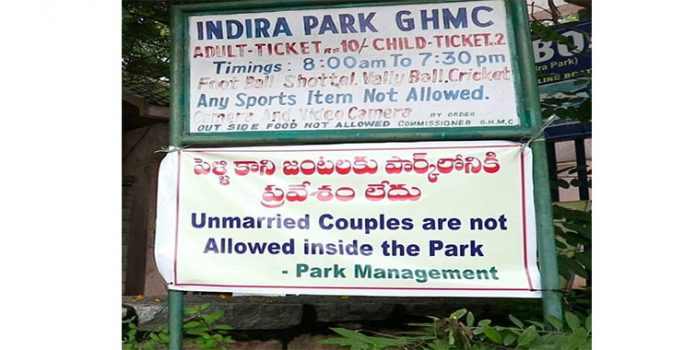 Banner from Hyderabad park removed after outrage over 'moral policing'