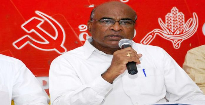 cpi demands cm kcr to withdraw his proposal to privatise tsrtc