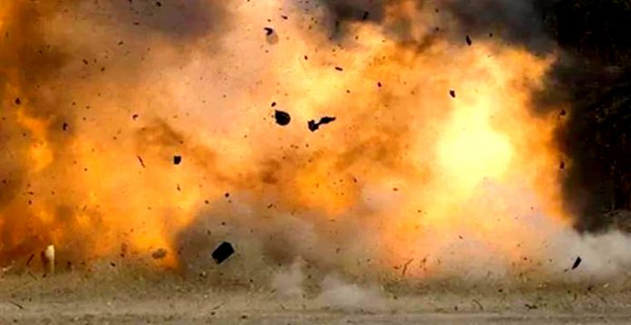 A youth injured in pressure bomb attack by Maoists