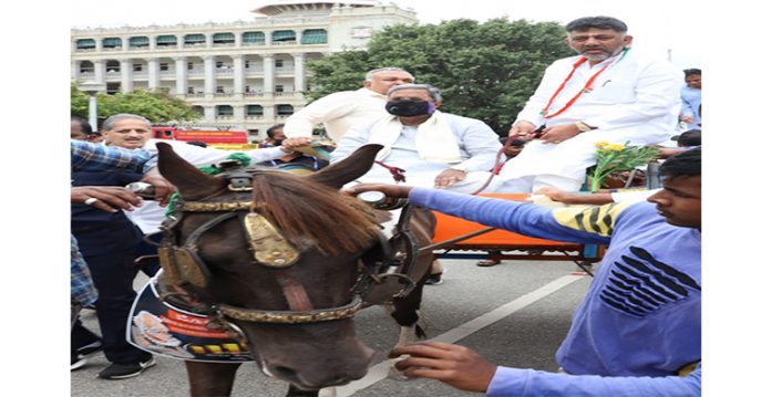 Karnataka Congress Launches Tonga Rally Against Fuel Price Hike