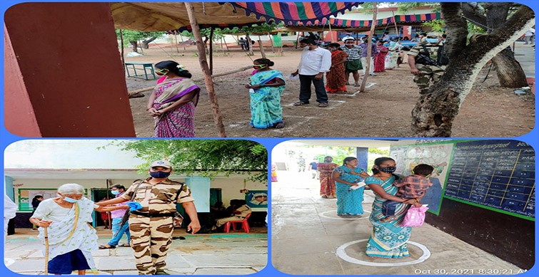 20% polling in andhra pradesh's badvel constituency in first 4 hrs