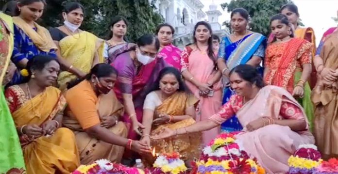 bathukamma festival at assembly premises kavitha, padma, sithakka attend