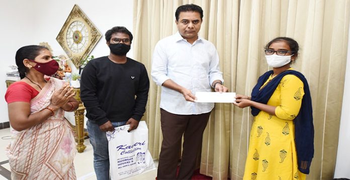 ktr lends helping hand to tribal girl struggling to pursue mbbs