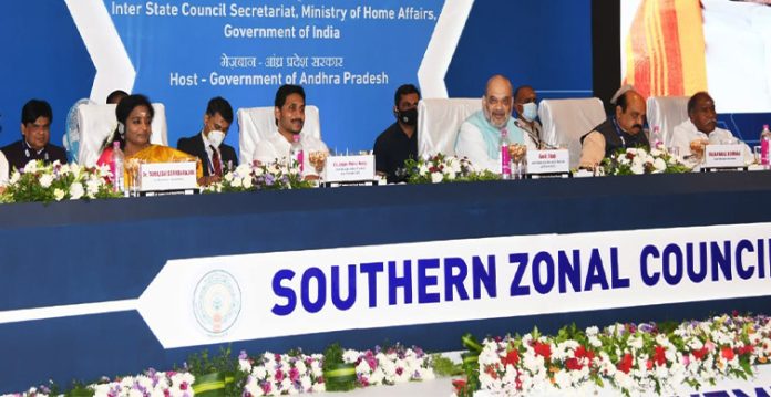 amit shah chairs southern zonal council meeting in tirupati
