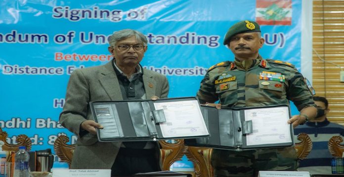 army signs mou with kashmir university for academic courses to soldiers