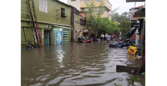 chennai on high alert as heavy rains lead to floods; waist deep waters in places