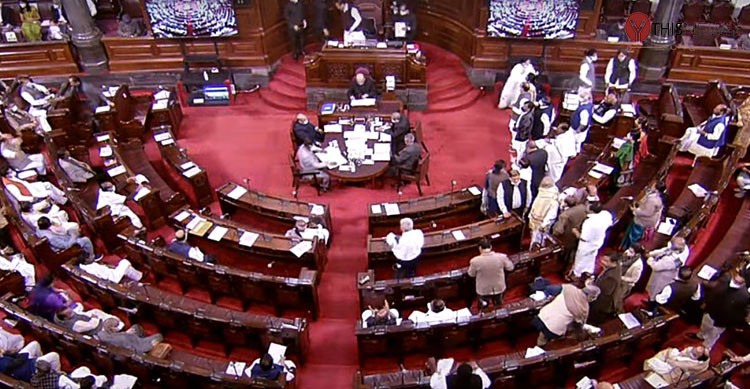 Rajya Sabha adjourned second time over suspension of MPs