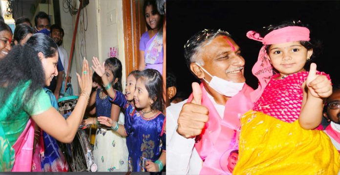 harish rao,k kavitha greet girls on national girl child day