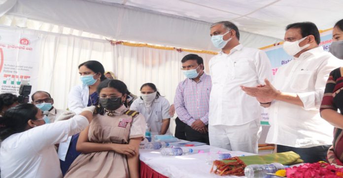 vaccination shield for children, booster dose from jan 10 harish rao
