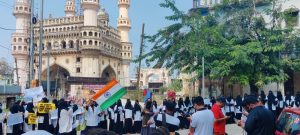 Hijab row protest at Charminar