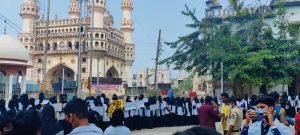 Hijab row protest at Charminar