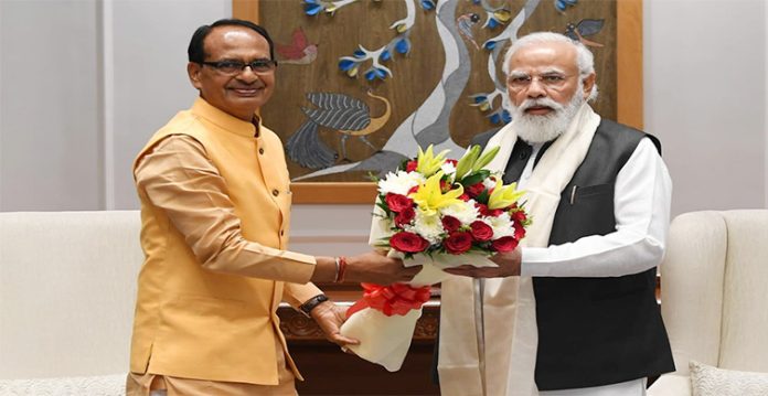 Madhya Pradesh Chief Minister Shivraj Singh Chouhan meet Prime Minister Narendra Modi