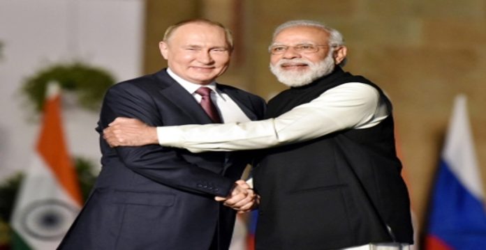 Russian President Vladimir Putin and Prime Minister Narendra Modi