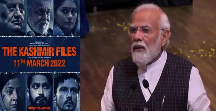 need to make films like 'the kashmir files' to bring out the truth pm modi