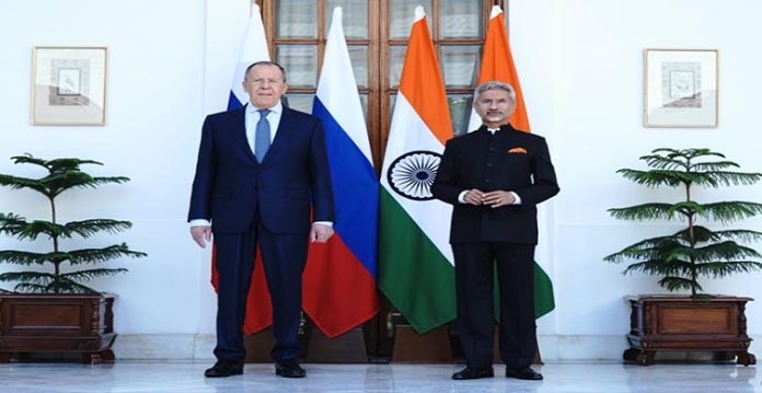 External Affairs Minister S. Jaishankar and visiting Russian Foreign Minister Sergey Lavrov