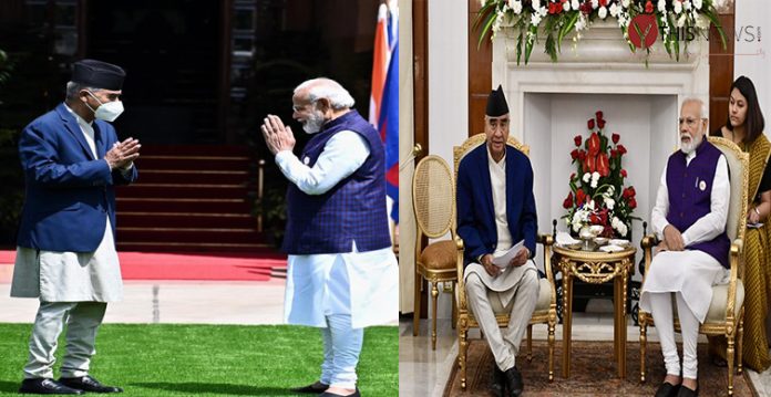Indian Prime Minister Narendra Modi and his Nepal counterpart Sher Bahadur Deuba