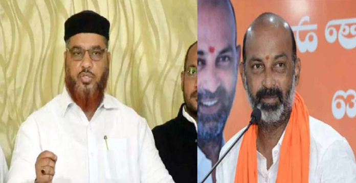 TPCC Minorities Dept Chairman Shaik Abdullah Sohail AND Telangana BJP president Bandi Sanjay Kumar