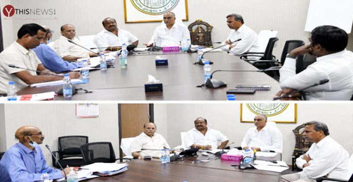 Telangana Minister of Finance T Harish Rao, along with Civil Supplies Minister Gangula Kamalakar