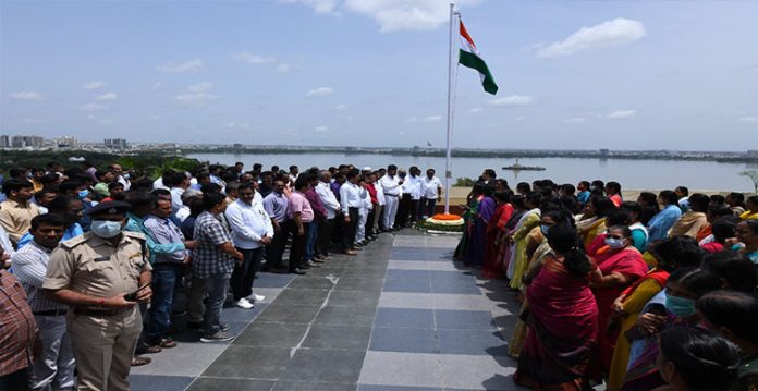 telangana comes to standstill for mass recital of national anthem