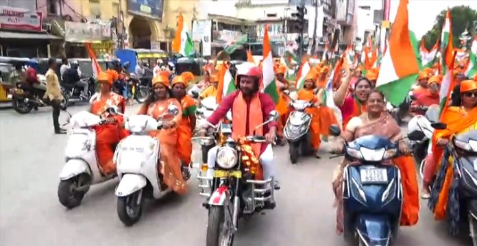 Bhartiya Janata Party Mahila Morcha organized an all-women bike rally
